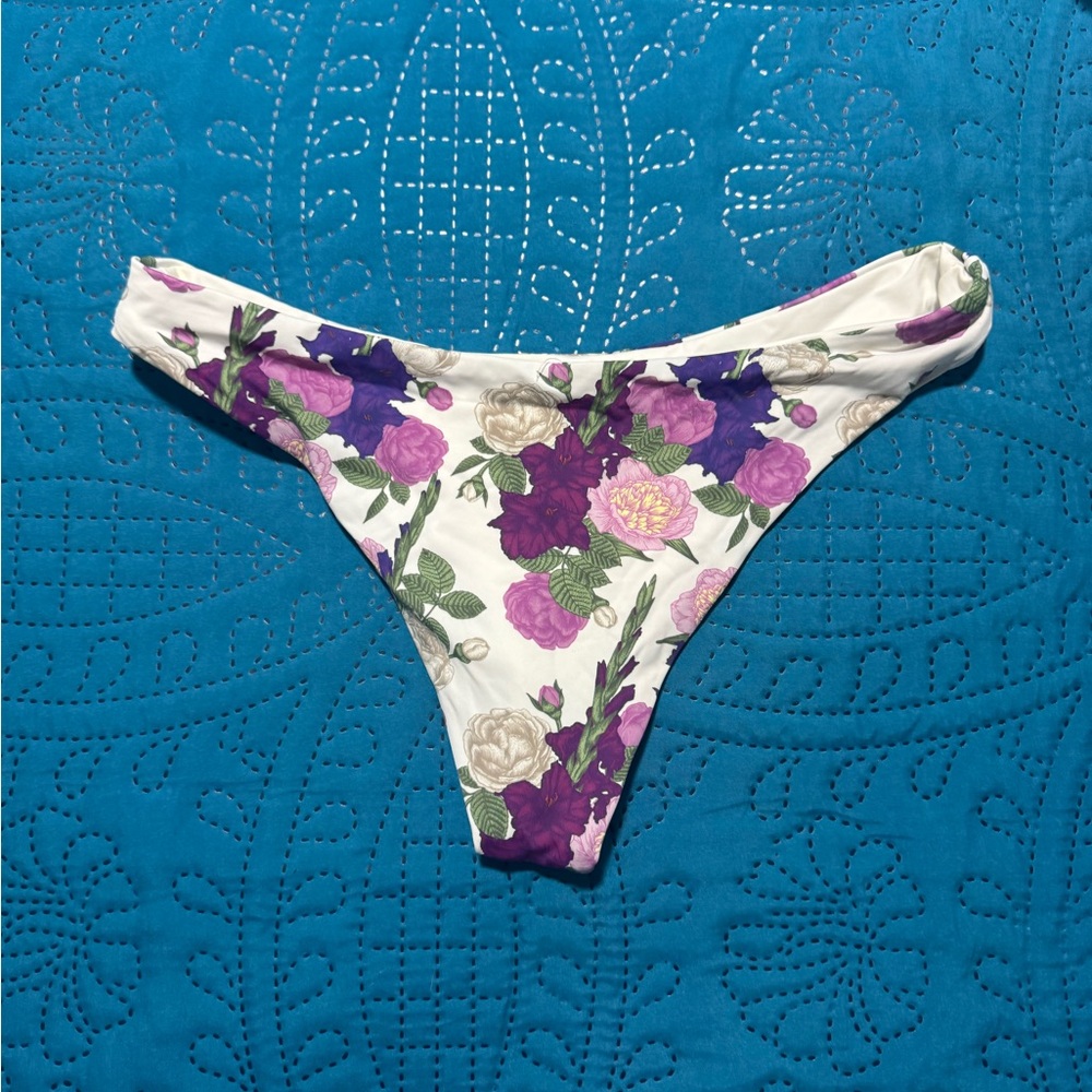 Dippin' Daisy's Floral Bikini Bottom - Purple and White - Picture 2 of 3